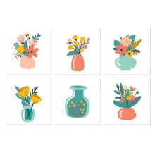 Carica l'immagine nel visualizzatore di Gallery, Mini Set Dipingere con i Numeri 20x20cm (6 pezzi) - Bouquet Minimal Figured'Art