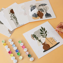 Carica l'immagine nel visualizzatore di Gallery, Mini Set Dipingere con i Numeri 20x20cm (6 pezzi) - Botanica in Terracotta