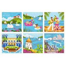 Carica l'immagine nel visualizzatore di Gallery, Mini Set Dipingere con i Numeri 20x20cm (6 pezzi) - Giorni d'Estate Colorati Figured'Art