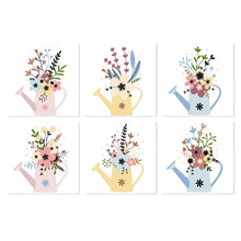 Carica l'immagine nel visualizzatore di Gallery, Mini Set Dipingere con i Numeri 20x20cm (6 pezzi) - Fiori nell'Annaffiatoio 1 Figured'Art