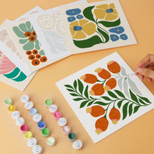 Carica l'immagine nel visualizzatore di Gallery, Mini Set Dipingere con i Numeri 20x20cm (6 pezzi) - Pattern Floreale