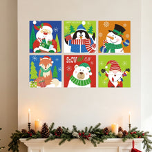 Carica l'immagine nel visualizzatore di Gallery, Mini Set Dipingere con i Numeri 20x20cm (6 pezzi) - Allegre Icone di Natale