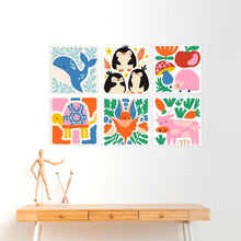Carica l'immagine nel visualizzatore di Gallery, Mini Set Dipingere con i Numeri 20x20cm (6 pezzi) - Mix di Creature Colorate