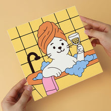 Carica l'immagine nel visualizzatore di Gallery, Mini Set Dipingere con i Numeri 20x20cm (6 pezzi) - Gatti alla Spa 1