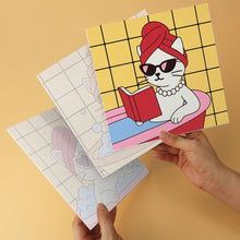 Carica l'immagine nel visualizzatore di Gallery, Mini Set Dipingere con i Numeri 20x20cm (6 pezzi) - Gatti alla Spa 1