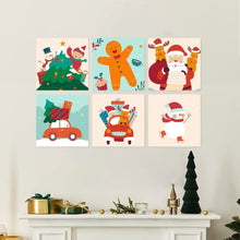 Carica l'immagine nel visualizzatore di Gallery, Mini Set Dipingere con i Numeri 20x20cm (6 pezzi) - Set Festivo Divertente
