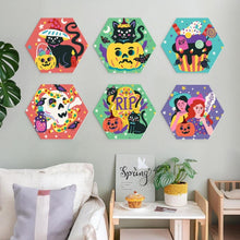 Carica l'immagine nel visualizzatore di Gallery, Mini Set Dipingere con i Numeri - Esagoni (6 pezzi) - Gatto Stregato