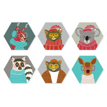 Carica l'immagine nel visualizzatore di Gallery, Mini Set Dipingere con i Numeri - Esagoni (6 pezzi) - Ritratti di Creature Figured'Art