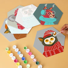 Carica l'immagine nel visualizzatore di Gallery, Mini Set Dipingere con i Numeri - Esagoni (6 pezzi) - Ritratti di Creature
