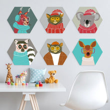 Carica l'immagine nel visualizzatore di Gallery, Mini Set Dipingere con i Numeri - Esagoni (6 pezzi) - Ritratti di Creature