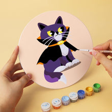 Carica l'immagine nel visualizzatore di Gallery, Mini Set Dipingere con i Numeri - Dischi di Ø20cm (6 pezzi) - Gatti e Magia di Mezzanotte