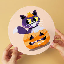 Carica l'immagine nel visualizzatore di Gallery, Mini Set Dipingere con i Numeri - Dischi di Ø20cm (6 pezzi) - Gatti e Magia di Mezzanotte