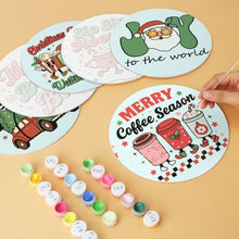Carica l'immagine nel visualizzatore di Gallery, Mini Set Dipingere con i Numeri - Dischi di Ø20cm (6 pezzi) - Calorosi auguri di Natale