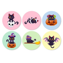 Carica l'immagine nel visualizzatore di Gallery, Mini Set Dipingere con i Numeri - Dischi di Ø20cm (6 pezzi) - Gattini ad Halloween Figured'Art
