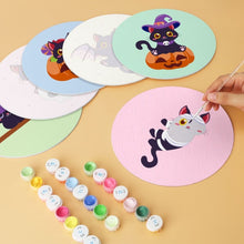 Carica l'immagine nel visualizzatore di Gallery, Mini Set Dipingere con i Numeri - Dischi di Ø20cm (6 pezzi) - Gattini ad Halloween