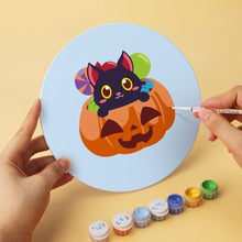 Carica l'immagine nel visualizzatore di Gallery, Mini Set Dipingere con i Numeri - Dischi di Ø20cm (6 pezzi) - Gattini ad Halloween