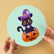 Carica l'immagine nel visualizzatore di Gallery, Mini Set Dipingere con i Numeri - Dischi di Ø20cm (6 pezzi) - Gattini ad Halloween