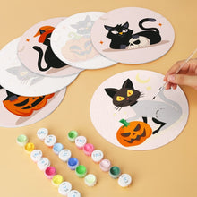 Carica l'immagine nel visualizzatore di Gallery, Mini Set Dipingere con i Numeri - Dischi di Ø20cm (6 pezzi) - Gatti da brivido