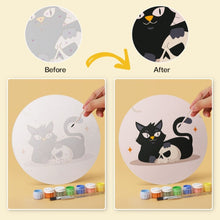 Carica l'immagine nel visualizzatore di Gallery, Mini Set Dipingere con i Numeri - Dischi di Ø20cm (6 pezzi) - Gatti da brivido