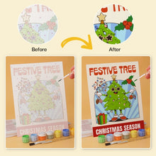 Carica l'immagine nel visualizzatore di Gallery, Mini Set Dipingere con i Numeri 15x20cm (6 pezzi) - Natale a Fumetti