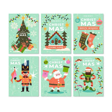 Carica l'immagine nel visualizzatore di Gallery, Mini Set Dipingere con i Numeri 15x20cm (6 pezzi) - Natale in Verde Menta Figured'Art