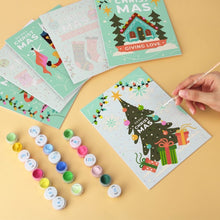 Carica l'immagine nel visualizzatore di Gallery, Mini Set Dipingere con i Numeri 15x20cm (6 pezzi) - Natale in Verde Menta