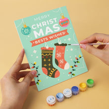 Carica l'immagine nel visualizzatore di Gallery, Mini Set Dipingere con i Numeri 15x20cm (6 pezzi) - Natale in Verde Menta