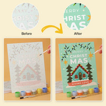 Carica l'immagine nel visualizzatore di Gallery, Mini Set Dipingere con i Numeri 15x20cm (6 pezzi) - Natale in Verde Menta
