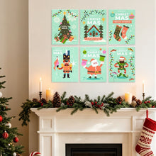 Carica l'immagine nel visualizzatore di Gallery, Mini Set Dipingere con i Numeri 15x20cm (6 pezzi) - Natale in Verde Menta
