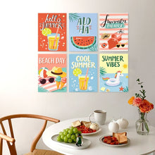 Carica l'immagine nel visualizzatore di Gallery, Mini Set Dipingere con i Numeri 15x20cm (6 pezzi) - Estate Pop