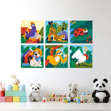 Carica l'immagine nel visualizzatore di Gallery, Mini Set Dipingere con i Numeri 20x20cm (6 pezzi) - Amici Animali