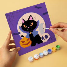Carica l'immagine nel visualizzatore di Gallery, Mini Set Dipingere con i Numeri 20x20cm (6 pezzi) - Gatti di Halloween