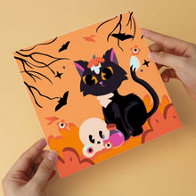 Carica l'immagine nel visualizzatore di Gallery, Mini Set Dipingere con i Numeri 20x20cm (6 pezzi) - Gatti di Halloween