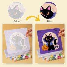 Carica l'immagine nel visualizzatore di Gallery, Mini Set Dipingere con i Numeri 20x20cm (6 pezzi) - Gatti di Halloween