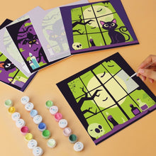 Carica l'immagine nel visualizzatore di Gallery, Mini Set Dipingere con i Numeri 20x20cm (6 pezzi) - Gatto eNotte di Halloween
