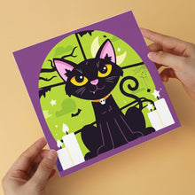Carica l'immagine nel visualizzatore di Gallery, Mini Set Dipingere con i Numeri 20x20cm (6 pezzi) - Gatto eNotte di Halloween