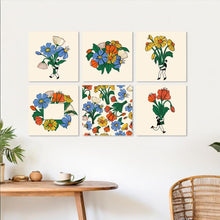 Carica l'immagine nel visualizzatore di Gallery, Mini Set Dipingere con i Numeri 20x20cm (6 pezzi) - Fiori Raccolti a Mano