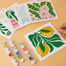 Carica l'immagine nel visualizzatore di Gallery, Mini Set Dipingere con i Numeri 20x20cm (6 pezzi) - Pattern di Forme Botaniche