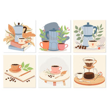 Carica l'immagine nel visualizzatore di Gallery, Mini Set Dipingere con i Numeri 20x20cm (6 pezzi) - Rituale del Caffè Figured'Art