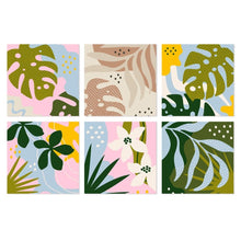 Carica l'immagine nel visualizzatore di Gallery, Mini Set Dipingere con i Numeri 20x20cm (6 pezzi) - Pattern di Foglie Figured'Art