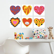 Carica l'immagine nel visualizzatore di Gallery, Mini Set Dipingere con i Numeri 20x20cm (6 pezzi) - Cuori Groovy