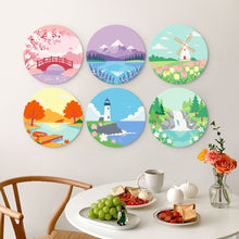 Carica l'immagine nel visualizzatore di Gallery, Mini Set Dipingere con i Numeri - Dischi di Ø20cm (6 pezzi) - Paesaggi da Sogno