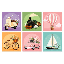 Carica l'immagine nel visualizzatore di Gallery, Mini Set Dipingere con i Numeri 20x20cm (6 pezzi) - Mezzi Retrò Figured'Art