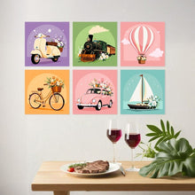 Carica l'immagine nel visualizzatore di Gallery, Mini Set Dipingere con i Numeri 20x20cm (6 pezzi) - Mezzi Retrò