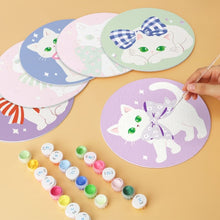 Carica l'immagine nel visualizzatore di Gallery, Mini Set Dipingere con i Numeri - Dischi di Ø20cm (6 pezzi) - Baffi e Fiocchetti