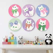 Carica l'immagine nel visualizzatore di Gallery, Mini Set Dipingere con i Numeri - Dischi di Ø20cm (6 pezzi) - Baffi e Fiocchetti