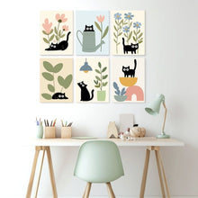 Carica l'immagine nel visualizzatore di Gallery, Mini Set Dipingere con i Numeri 15x20cm (6 pezzi) - Gatti Curiosi 1
