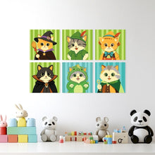 Carica l'immagine nel visualizzatore di Gallery, Mini Set Dipingere con i Numeri 20x20cm (6 pezzi) - Gatti Fantasy