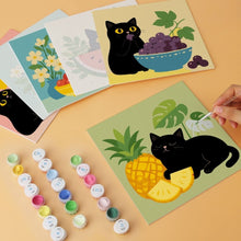 Carica l'immagine nel visualizzatore di Gallery, Mini Set Dipingere con i Numeri 20x20cm (6 pezzi) - Gatto Goloso