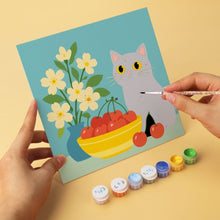 Carica l'immagine nel visualizzatore di Gallery, Mini Set Dipingere con i Numeri 20x20cm (6 pezzi) - Gatto Goloso